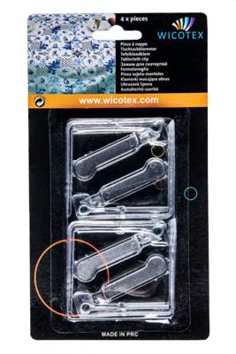 Wicotex Tafelkleedklem Plastic Transparant 4st.