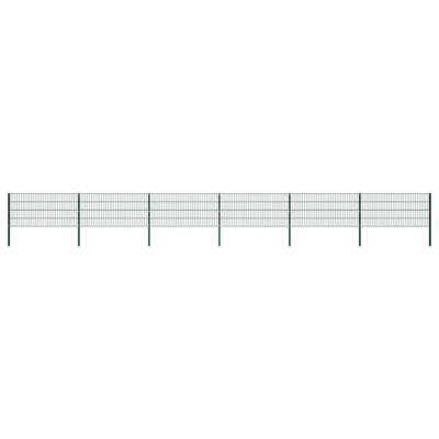 Schuttingpaneel met palen 10,2x0,8 m ijzer groen