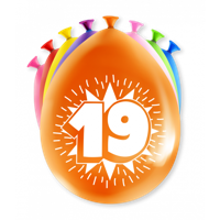 Party Ballonnen 19 Jaar (8st) - thumbnail
