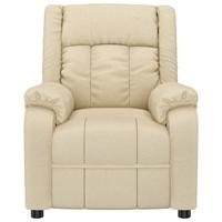 Fauteuil verstelbaar elektrisch stof crèmekleurig - thumbnail