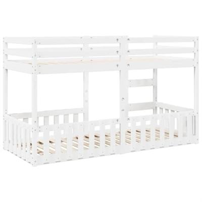 Stapelbed massief grenenhout wit 90x200 cm