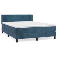 Boxspring met matras fluweel donkerblauw 140x190 cm - thumbnail
