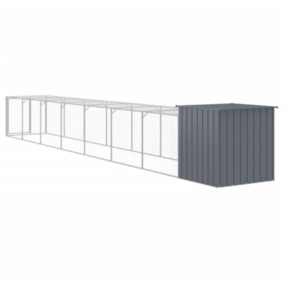 Kippenhok met ren 110x813x110 cm gegalvaniseerd staal antraciet