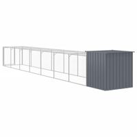 Kippenhok met ren 110x813x110 cm gegalvaniseerd staal antraciet - thumbnail