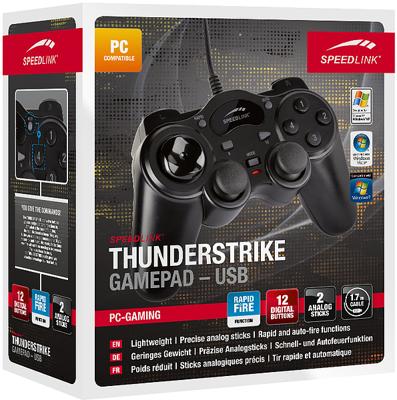 SL-6515-BK THUNDERSTRIKE - Spelpad - 12 knoppen - met bekabeling - zwart - voor PC