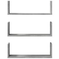 Wandschappen 3 st 58x18x18 cm bewerkt hout betongrijs - thumbnail