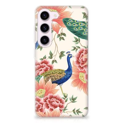 TPU Hoesje voor Samsung Galaxy S23 Pink Peacock TPU Hoesje voor Samsung Galaxy S23 Pink Peacock
