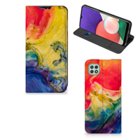 Bookcase Samsung Galaxy A22 5G Watercolor Dark - thumbnail