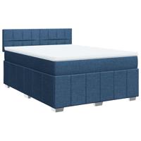 Boxspring met matras stof blauw 140x200 cm - thumbnail