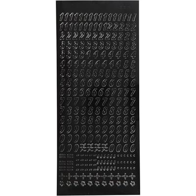 Creativ Company Stickers, kleine cijfers, vel 10x23 cm, zwart, 1 vel