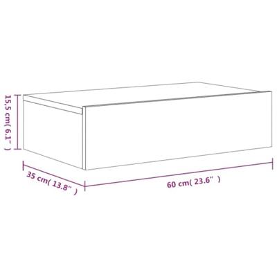 Tv-meubel met LED-verlichting 60x35x15,5 cm gerookt eikenkleur