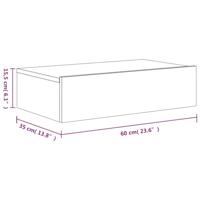 Tv-meubel met LED-verlichting 60x35x15,5 cm gerookt eikenkleur - thumbnail