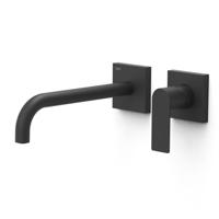 Wastafelmengkraan Inbouw Tres Loft Colors Gebogen Uitloop 24 cm Mat Zwart Tres - thumbnail