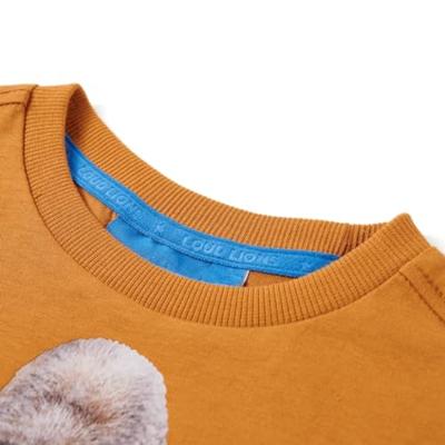 Kindershirt met lange mouwen gorillaprint 92 donkerokerkleurig - thumbnail
