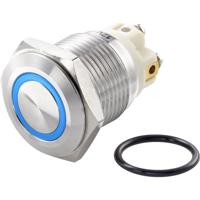 TRU COMPONENTS TC-7494696 TC-GQ16F-10E/L/B/12V/S Vandalismebestendige druktoets 48 V/DC 2 A 1x uit/(aan) Moment Blauw IP65 1 stuk(s) - thumbnail