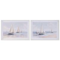 Schilderij Home ESPRIT Blauw Jacht Mediterrane 100 x 2,5 x 70 cm (2 Stuks) - thumbnail