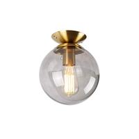 QAZQA Art deco plafondlamp messing met smoke glas - Pallon - thumbnail