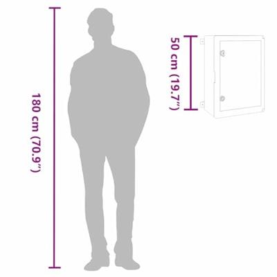 VidaXL Bedieningskast grijs 35 x 19,5 x 50 cm abs kunststof