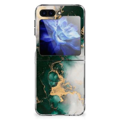 TPU Siliconen Hoesje voor Samsung Galaxy Z Flip 6 Marmer Groen TPU Siliconen Hoesje voor Samsung Galaxy Z Flip 6 Marmer Groen