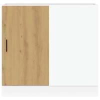 Keuken onderkast Lyon bewerkt hout artisanaal eikenkleur - thumbnail