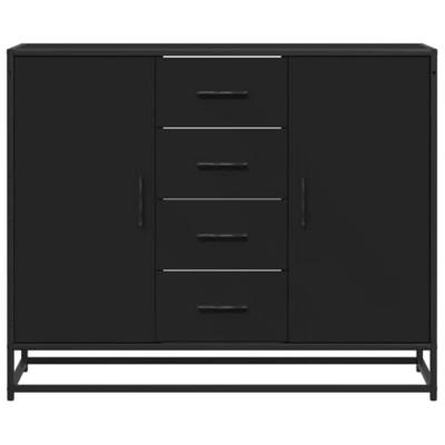 Dressoir 92x35x76 cm bewerkt hout zwart