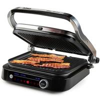 DOMO Genius Contactgrill Elektrisch Anti-aanbaklaag, Met display RVS, Zwart - thumbnail