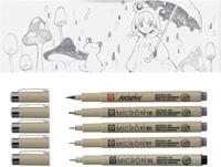 Fineliner sakura pigma micron koelgrijs 4 maten | 6 stuks - thumbnail