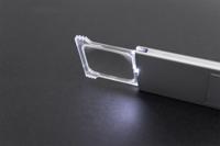 TOOLCRAFT 1457115 Vergrootglas Met LED-verlichting Vergrotingsfactor: 2 x Lensgrootte: (l x b) 44 mm x 39 mm Zilver - thumbnail