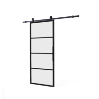 Intersteel DIY schuifdeur Cubo incl. mat glas 2150mm + zwart ophangsysteem Basic Top - thumbnail