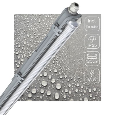 LED&apos;s Light LED TL armatuur met lamp 120 cm - Koud wit licht 6500 K - Waterdicht - Complete set