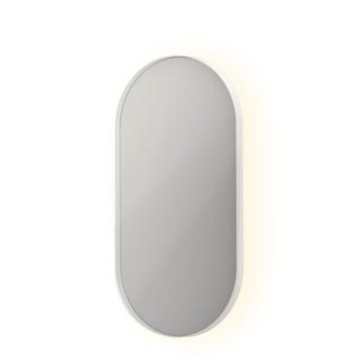 Spiegel INK SP21 Ovaal In Stalen Kader 40 x 4 x 80 cm Met Color Changing LED Verlichting Mat Wit