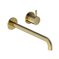 Hotbath Cobber afbouwdeel inbouw wastafelmengkraan en 25 cm uitloop geborsteld messing (goud) PVD CB005EXT25BBP - thumbnail