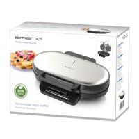EMERIO WM-123356 Dubbel wafelijzer Anti-aanbaklaag, BPA-vrij, Traploze temperatuurregeling RVS, Zwart - thumbnail