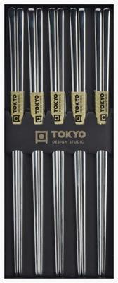 RVS Eetstokjes Set - Tokyo Design Studio - Zilver - 5 paar