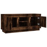Tv-meubel 102x35x45 cm bewerkt hout gerookt eikenkleurig - thumbnail