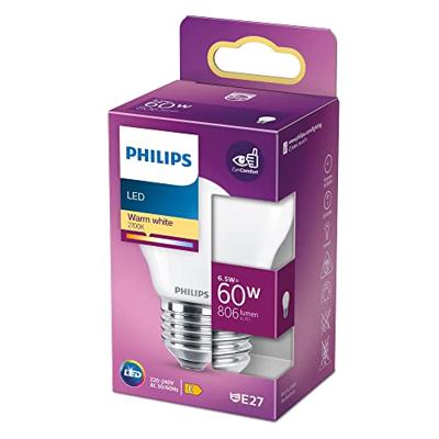 Philips LED 76285800 LED-lamp Energielabel E (A - G) E27 Kogel 6.5 W = 60 W Warmwit (Ø x l) 4.5 cm x 7.8 cm 1 stuk(s)