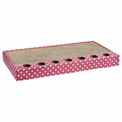 TRIXIE KRABPLANK KARTON MET BALLETJES ROZE 48X25 CM