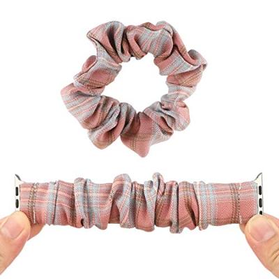 Elastisch scrunchie nylon bandje - Lichtrood / blauw - Geschikt voor Apple Watch 44mm / 45mm / 46mm / 49mm Elastisch scrunchie nylon bandje - Lichtrood / blauw - Geschikt voor Apple Watch 44mm / 45mm / 46mm / 49mm