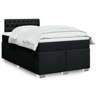 Boxspring met matras stof zwart 120x190 cm - thumbnail