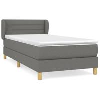Boxspring met matras stof donkergrijs 160x200 cm - thumbnail