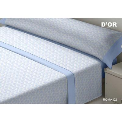 Beddengoedset D'Or ROMA Blauw Bed van 150 Franela