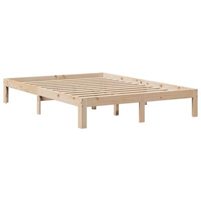 Bed met boekenkast zonder matras massief grenenhout 140x200 cm