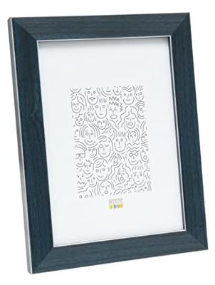 Deknudt Blauwe fotokader met rand in zilver 9x13 S41VK6 Deknudt Blauwe fotokader met rand in zilver 9x13 S41VK6