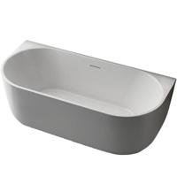 ZEZA Pure half vrijstaand bad - 170x80x58cm - acryl - mat wit TW-7316-MW-170 - thumbnail