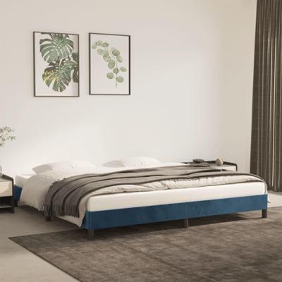 Bedframe zonder matras 200x200 cm fluweel donkerblauw