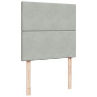 Boxspring met matras fluweel lichtgrijs 80x200 cm - thumbnail