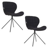 Zuiver OMG Eetkamerstoelen Zwart - Set van 2 - thumbnail