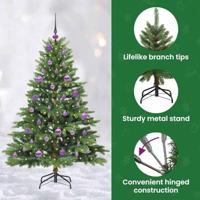 Kunstkerstboom met 150 LED met standaard Groen 150 cm PE en PVC - thumbnail