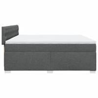 Boxspring met matras stof donkergrijs 200x200 cm - thumbnail