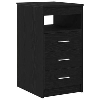 Ladekast 40x50x76 cm bewerkt hout zwart eikenkleurig Ladekast 40x50x76 cm bewerkt hout zwart eikenkleurig